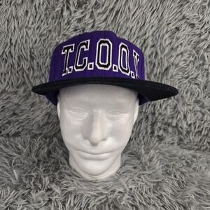 Hatco T.C.O.O.Y. Snapback Hat Unisex Adjustable Purple Black Flat Brim Cap